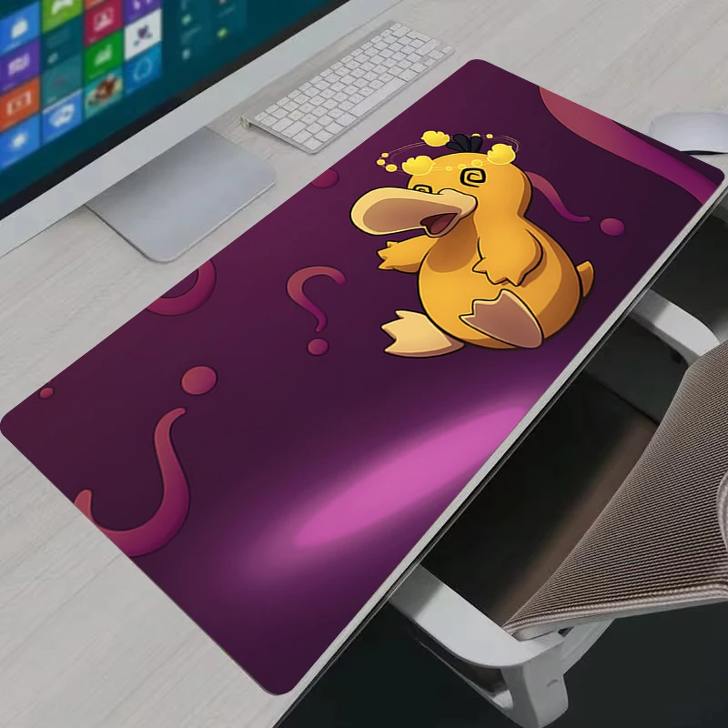 Mousepad Anime P-Pokemon Psyduck XXL Large Gaming Mouse Pad Non-Slip Rubber Desk Mat Laptop PC Accessories Gamer Keyboard Pad view 5