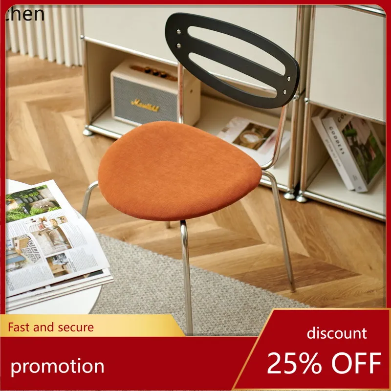 

HXL Dining Chair Stainless Steel Solid Wood Backrest Chair Simple Restaurant Meeting Desk Chair