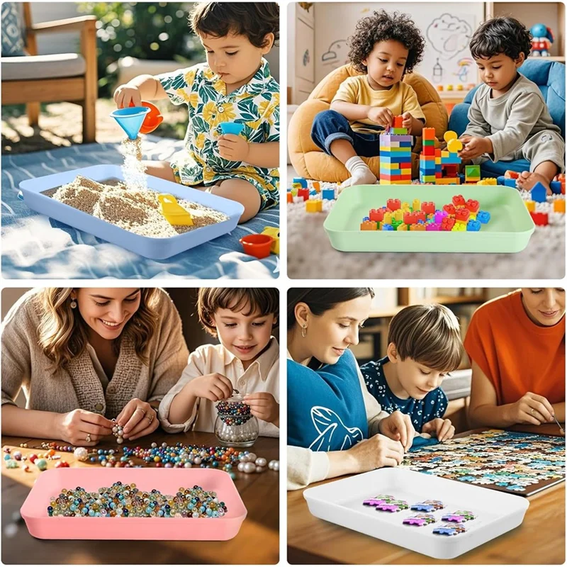 Vassoio di vernice per organizer per progetti fai-da-te, grandi vassoi artistici impilabili in plastica, vassoio da portata artigianale da 5 pezzi per la pittura