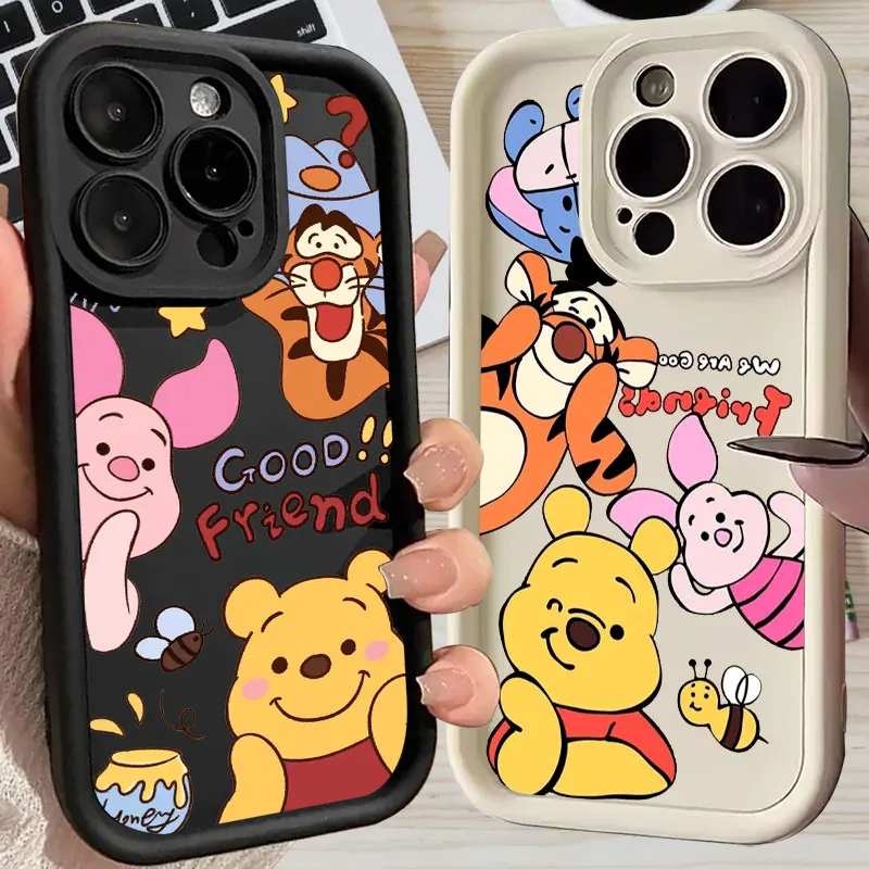 

Winnie The Pooh Friends Silicon Case For Apple iPhone 17E 15 16 14 13 12 11 17 Pro Max 17 Air 16 Plus 16E Phone Protective Cover