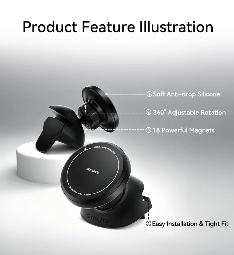 YZ für Tesla Auto-Handyhalterung Modell Y YL Juniper 3 Highland LHD RHD Silikon-Magnethalterung für iPhone Samsung Zubehör MagSafe – Detail 11