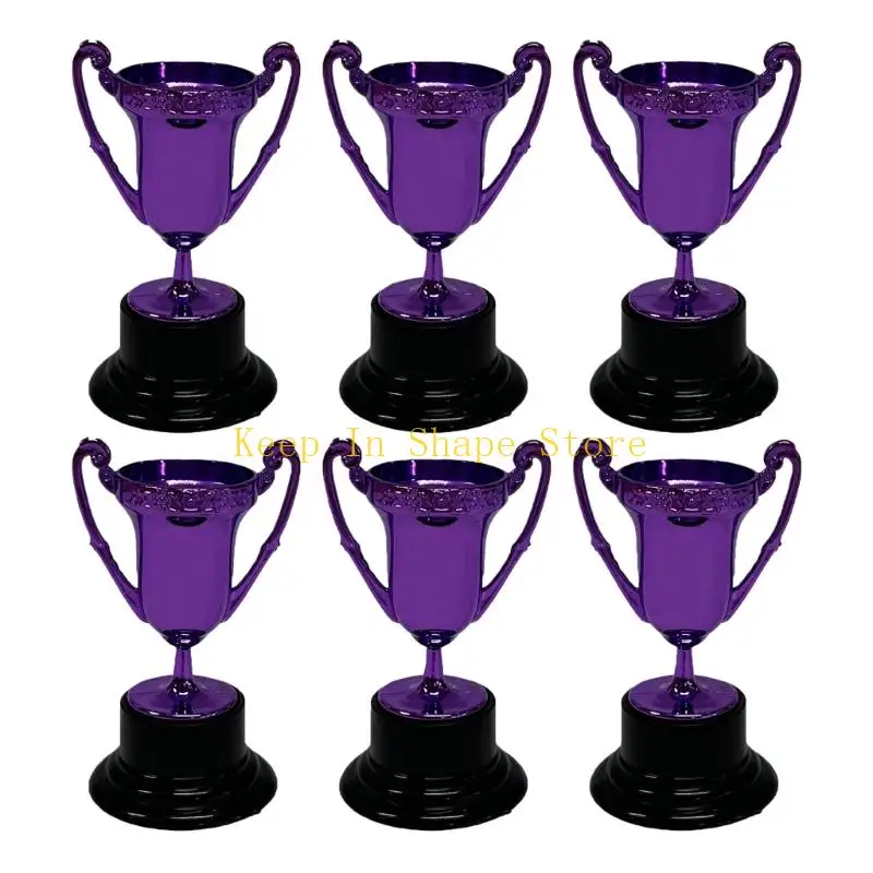 

U1JC 6 шт. пластиковые маленькие трофеи футбольные медали призовой кубок для спортивных мероприятий и вечеринок