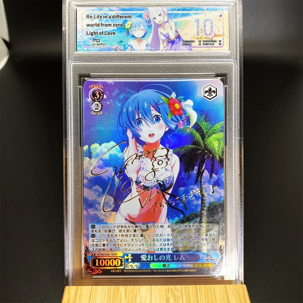 Re Life dans un monde différent de zéro personnages d'anime Rem bricolage jeu fait maison jouets carte de Collection cadeau d'anniversaire de noël