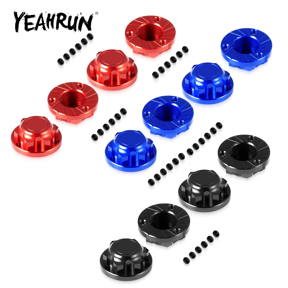 

YEAHRUN 4Pcs/Set Aluminum Alloy 17mm Wheel Hubs Cap Nuts for ARRMA 1/7 1/8 RC Car Upgrade Parts Accessories