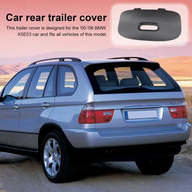 Bumper Cover Car Rear Bumper Tow Hook Cover Rear Bumper Cover Flap For 00-06 X5E53 Rear Bumper Trailer Cover Accessories