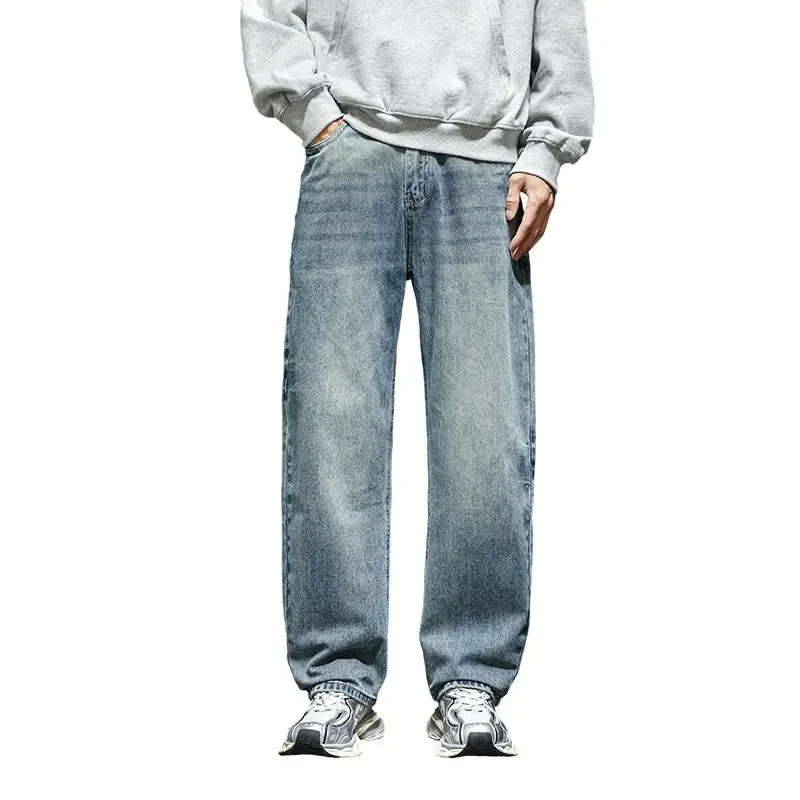 Light-colored Washed Tie-dye Technique Versatile New Autumn and Winter New Curved Knife Tie-flower Denim Men's Pants Men's Jeans
