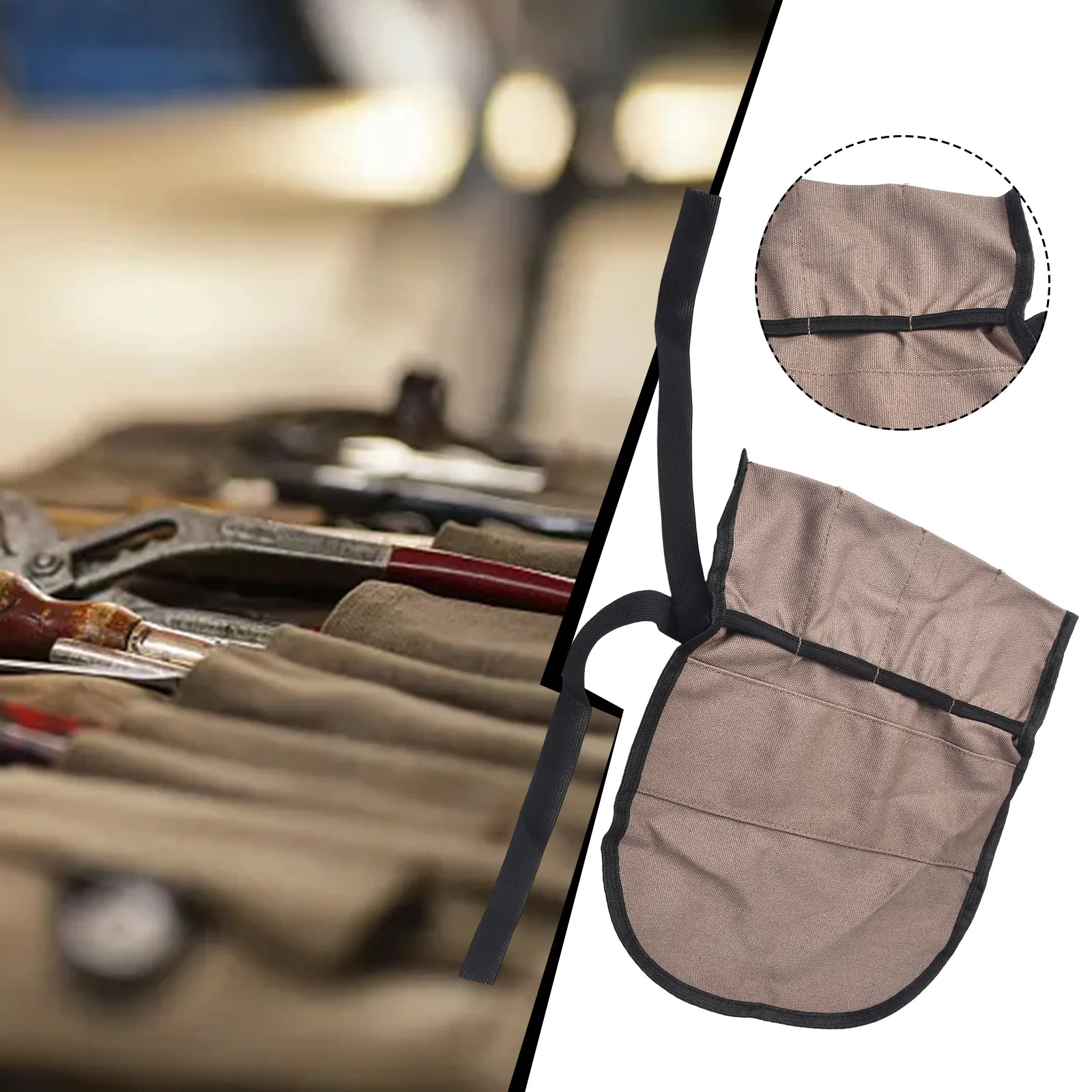 1 Pc Tool Storage Bag Multiple Pockets Multi-Purpose Roll Up Pouch Hanging Tool Bag For Wrench Hand Tools Organizer Carpentry