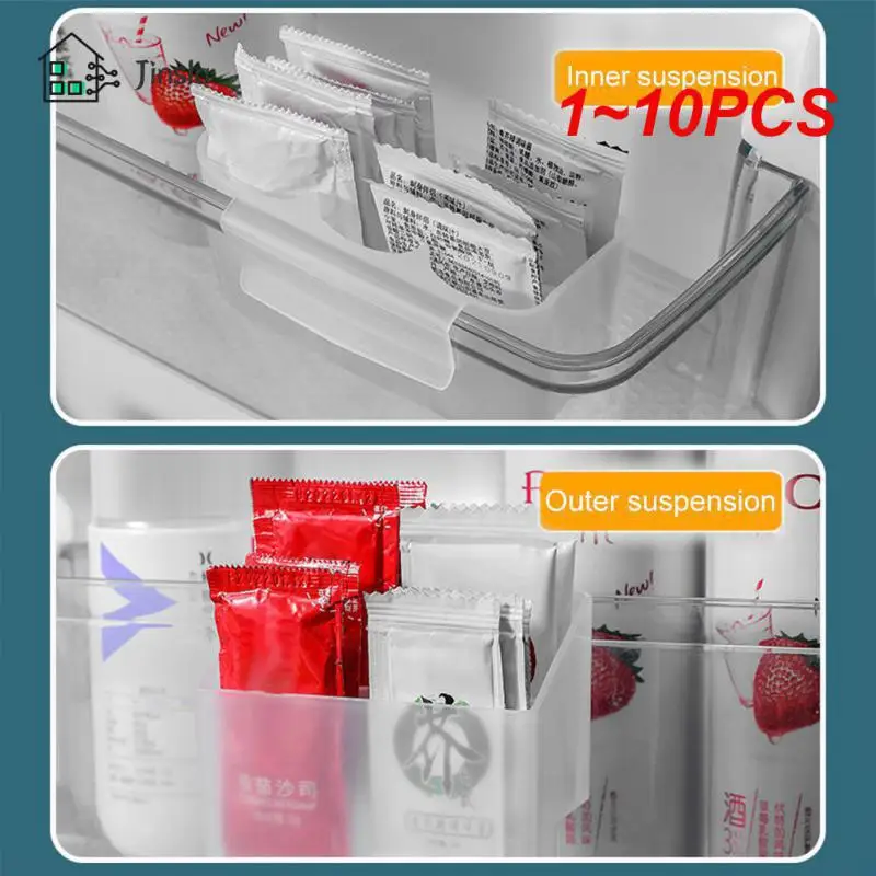 1~10PCS Storage Container Transparent Hanging Double-layer Plastic Mini 2023 Sauce Bag Finishing Box Household