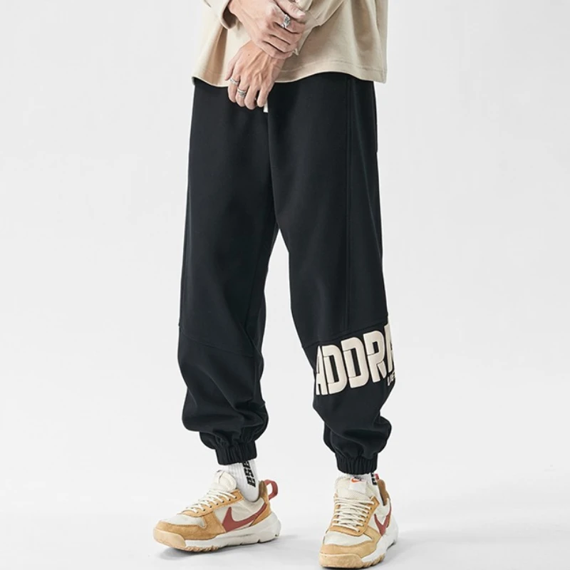 

Осенние мужские повседневные брюки, корейские молодежные спортивные брюки, черные, серые свободные брюки, высококачественные уличные мужские спортивные штаны, новинка 2025 г.