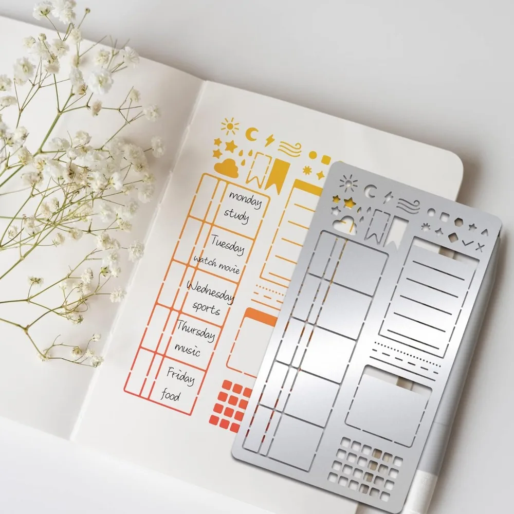 1 قطعة مجلة معدنية الاستنسل خمر الإطار خط الحدود الفولاذ نحت الرسومات حرق الخشب النقش وسكرابوكينغ 4x7 بوصة #5