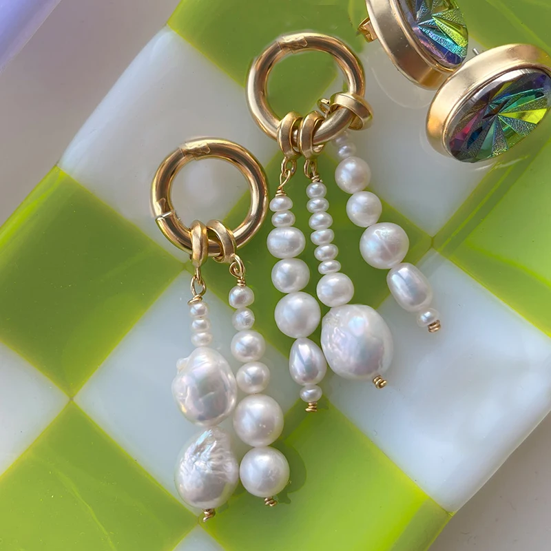 Natural freshwater Baroque pearl earrings vintage simple earrings for women's party earrings 2023  Fine Jewelry Gifts for Women