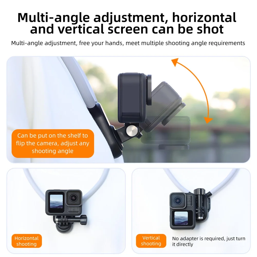 VRIG Silicone Neck Hold Mount para GoPro Hero 13 12 11 10 9 8 Insta360 DJI Osmo Action Smartphone Acessórios de ação magnética