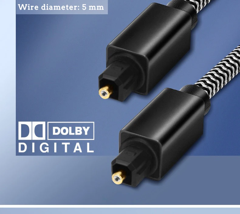 VANDESAIL  Digital Optical Audio Cable Coaxial Cable 1.8m 3m for Amplifiers Blu-ray Xbox 360 PS4 Soundbar Fiber Cable TV