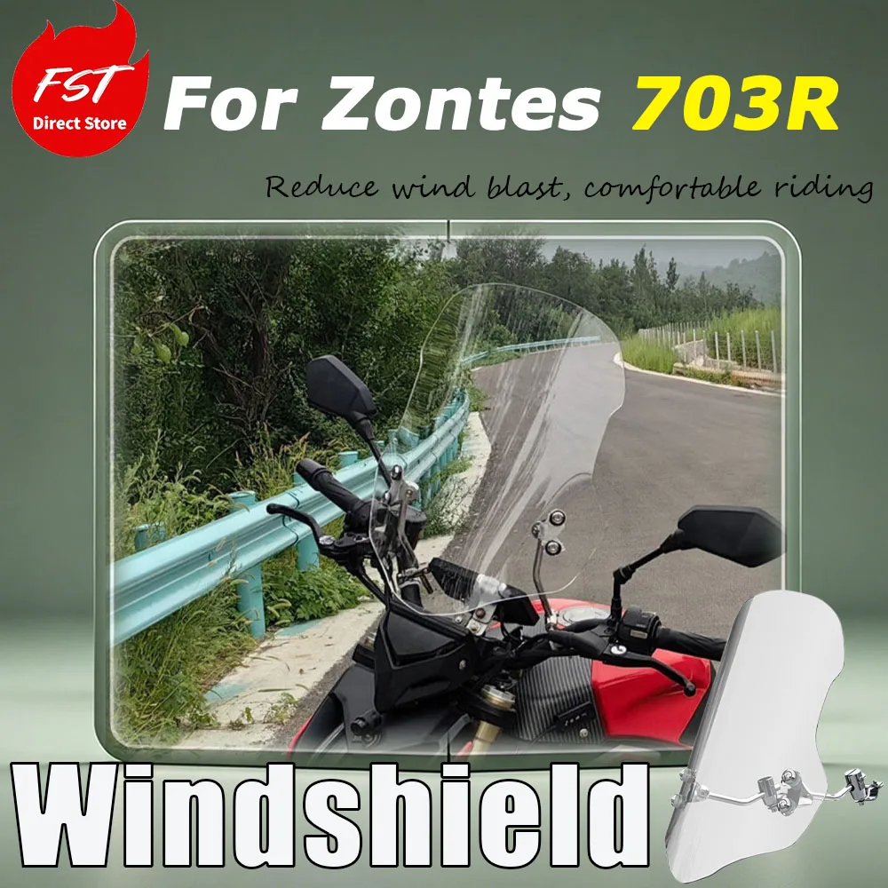 For Zontes 703R Replacement of the accessory - windshield glass transparent protective shield for the windshield and rain shield
