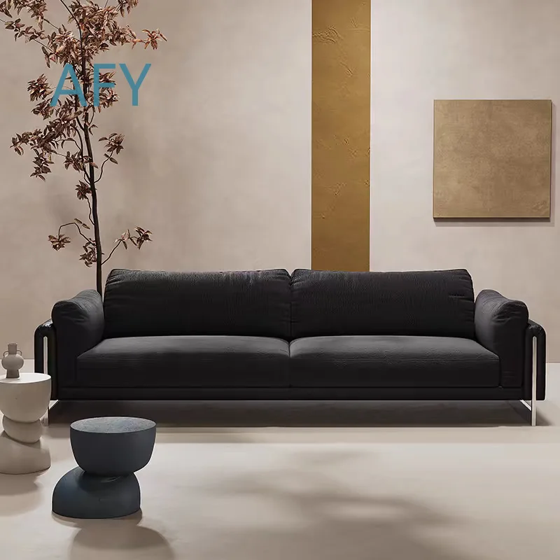 Designer Compact Living Room Fabric Sofa with Starlight Pattern Removable Washable High Leg Straight Sectional Sofa for Small