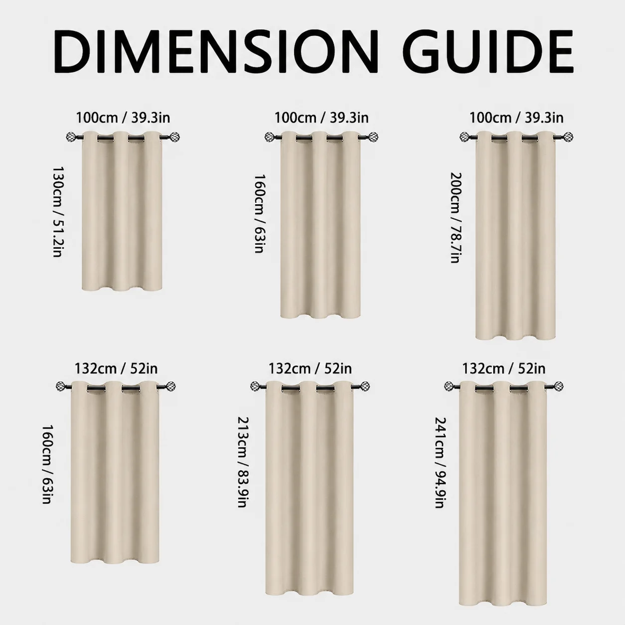 1pc/2pcs Solid 100% Blackout Curtain Sewn with Tiebacks - Grommet Top Window Curtains for Living Room, Bedroom, Home Decor