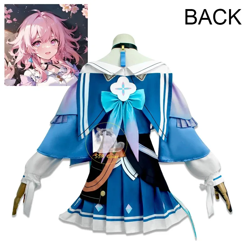 2025 7th زي لعبة هونكاي ستار السكك الحديدية تأثيري 7 مارس فستان ملابس موحدة شعر مستعار لعب الأدوار لفتاة كوميك كون Wo #4