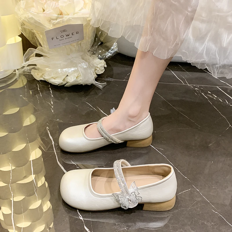 

Корейская обувь, мягкие женские мокасины, женская обувь с бантом, платье 2021, новая корейская обувь Мэри Джейн на плоской подошве с узлом-бабочкой