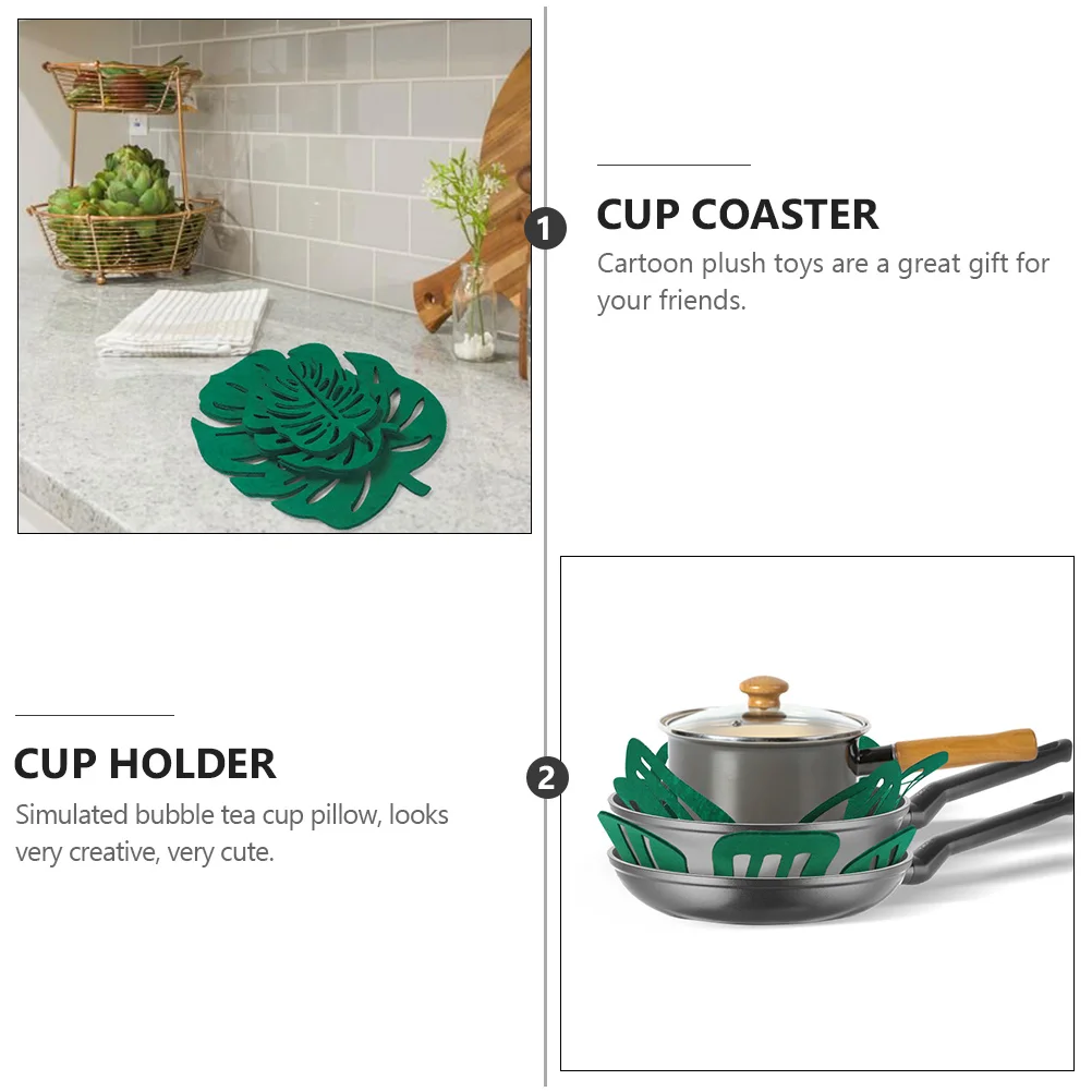 

24 PCS Turtle Back Leaf Pot Pad Cup Place Mat Mug Rug Coffee Glass Cute Kitchen