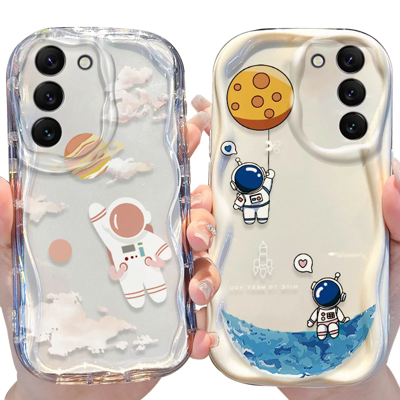 Funda ondulada de astronauta para Samsung Galaxy A33 A32 A31 A30 A20 A24 A23 A22 A21S A20S A14 A13 A12 5G A10S A04E A04 4G A03 Core Cover