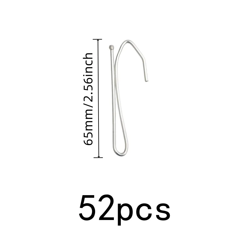 Easy Simple Operation Single Prong Curtain Clips 52 pcs, perfect for Bathroom Fabric Hanging, Rust Resistant Durable