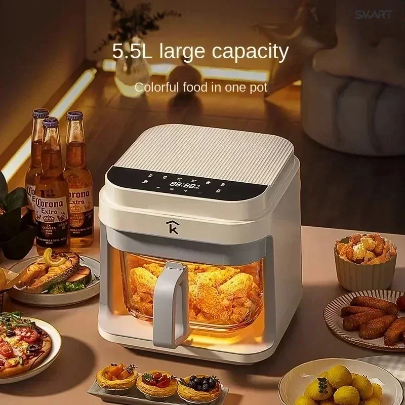 Large capacity, home kitchen suction Air fryer - Transparent visual. Household. Food grade material