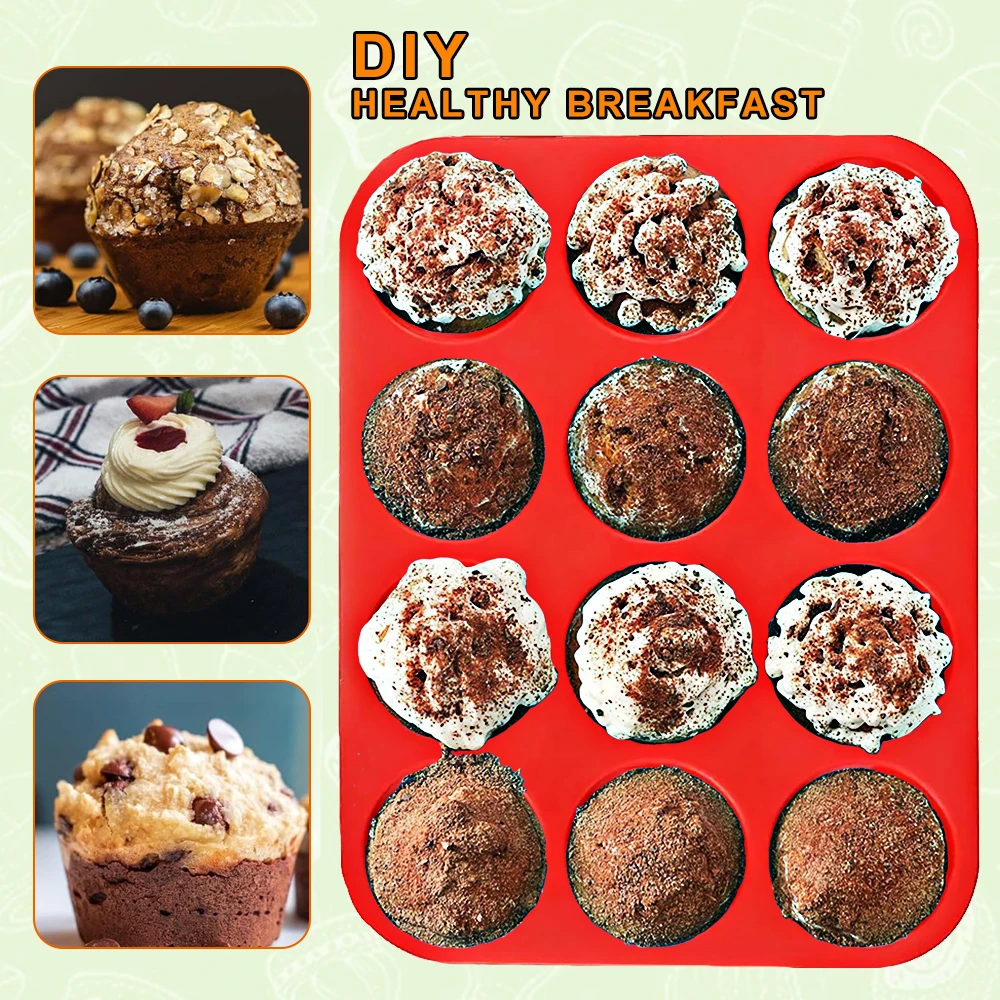 Силиконовые формы, инструменты для выпечки, даже круглые чашки для кексов, кухонная форма для выпечки, форма для торта