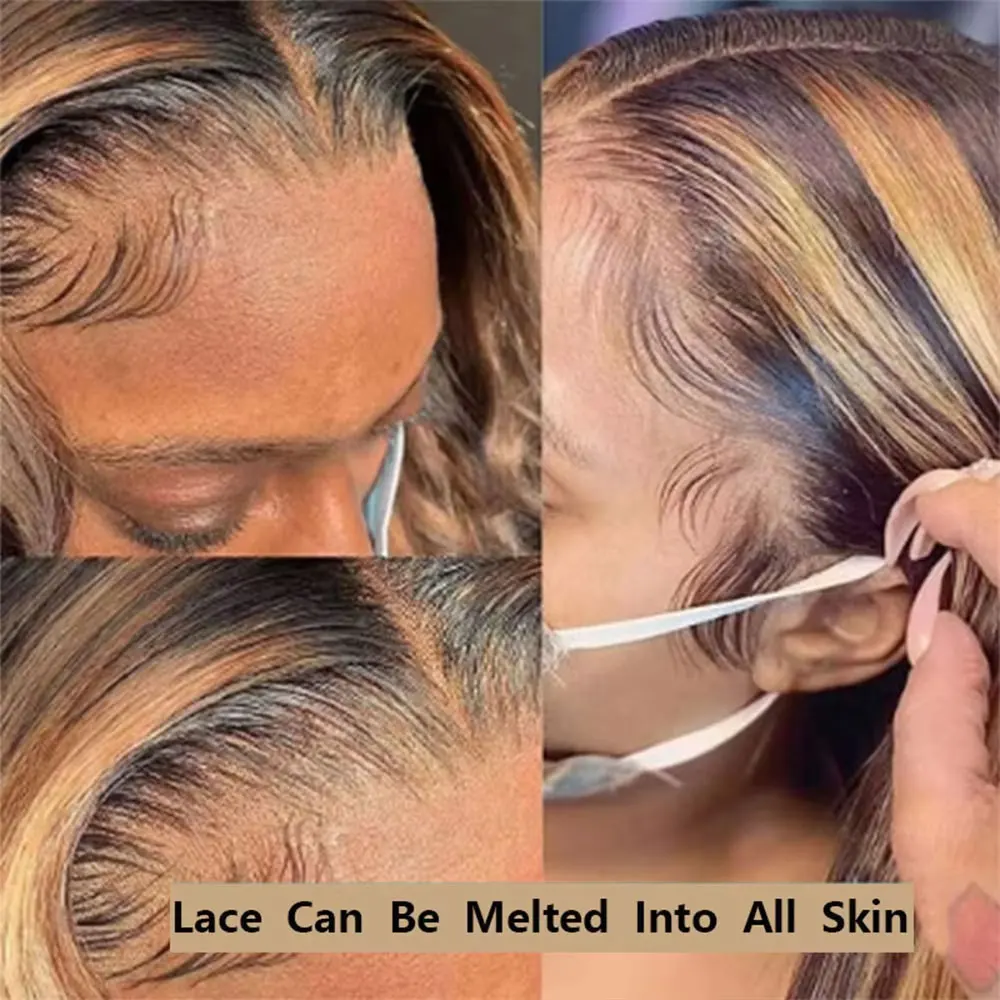 4/27 تسليط الضوء على الجسم موجة خصلات الشعر المستعار الإنسان 13X4 Hd الدانتيل الباروكة الأمامية البرازيلي الملونة 5x5 غلويليس شعر مستعار للنساء 200% الكثافة #5