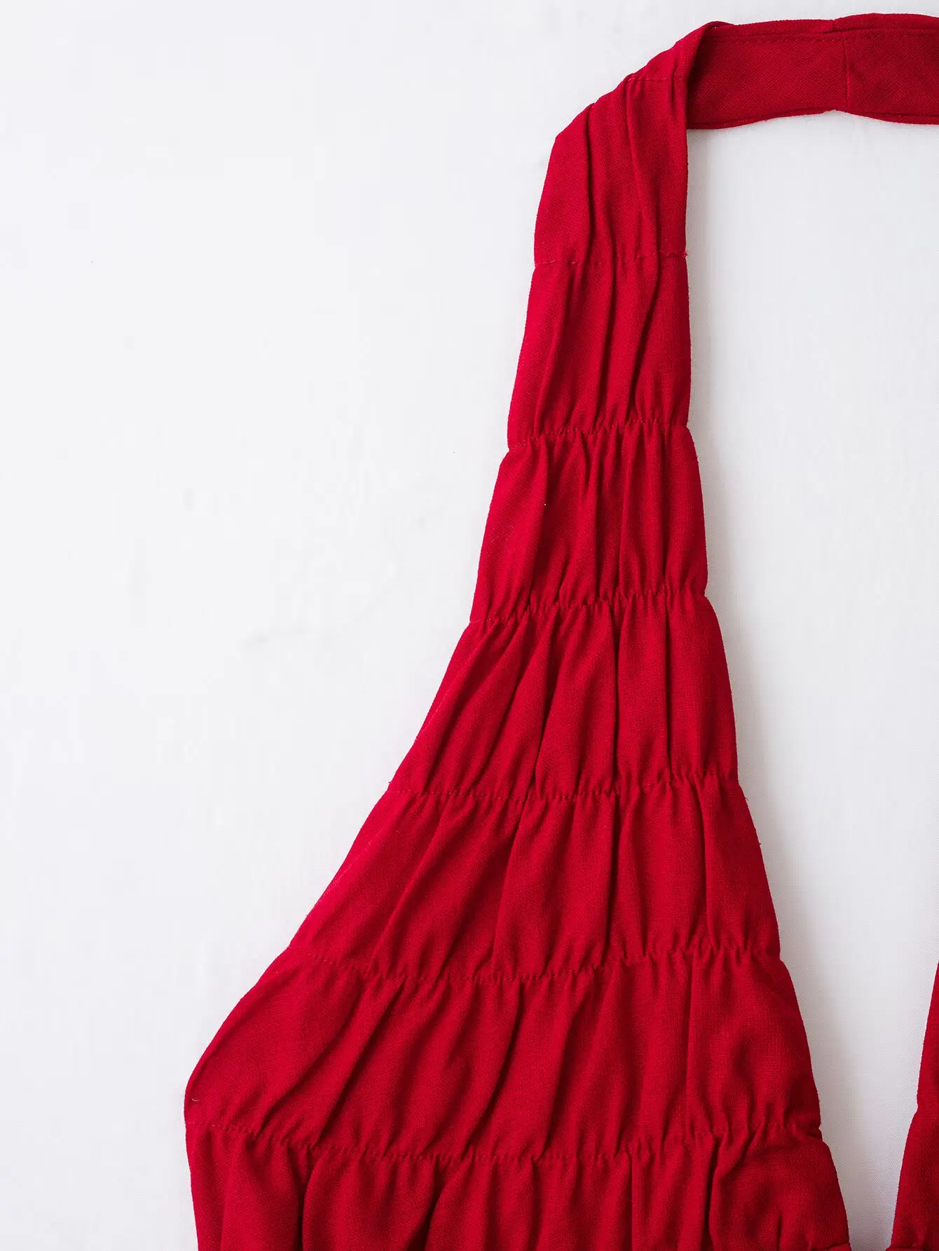 KONDALA Schicke Sommerliche Sexy Rote Damenanzüge mit Neckholder-Plissee-Weste + Langer Midirock mit Kordelzug – Modische Urlaubssets für Damen 2026 – Detail 6