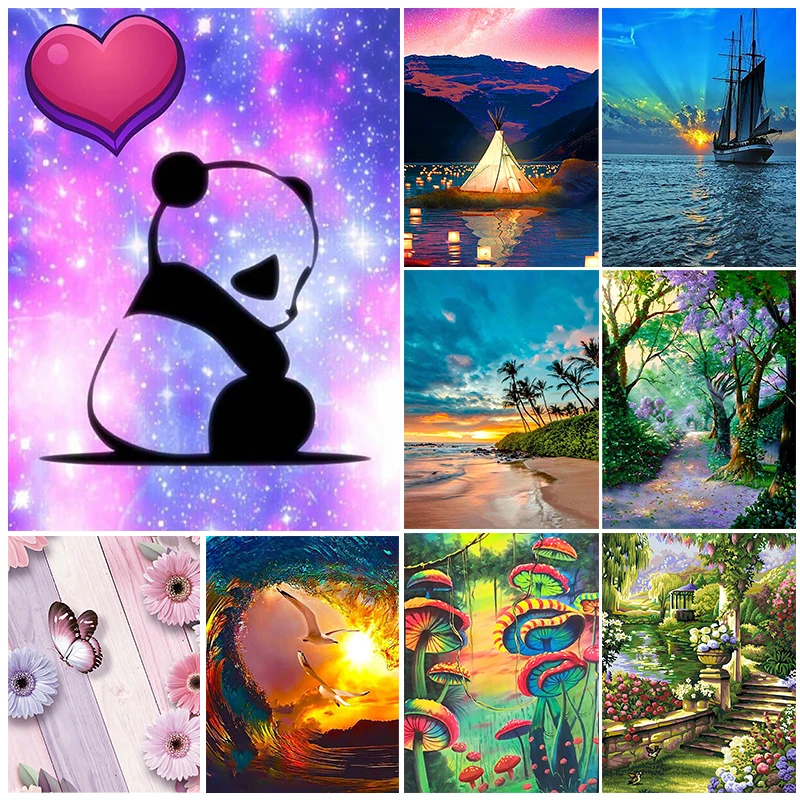 

5D DIY Diamond Painting Panda Diamond Embroidery Full Rhinestone Mosaic Landscape Cross Stitch Kit Literary Home Decor Gift