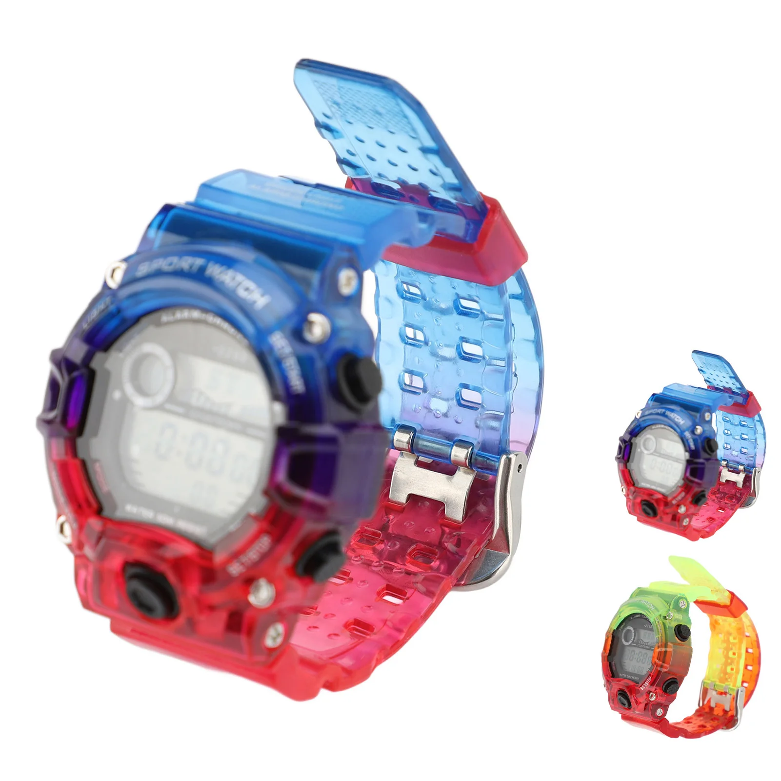 Digital Watch Luminous Round Water Proof Multifunction Countdown Electronic Watch Dual Time Chronograph Watch for Youth