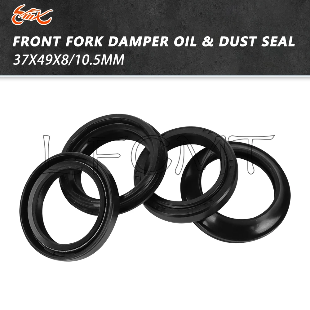 37x49x8/10.5 37*49 Motorcycle Front Fork Damper Oil Seal Dust Seal Fit for Kawasaki ZX1100 ZX750 GPZ ZX750E Turbo 1983 1984 1985
