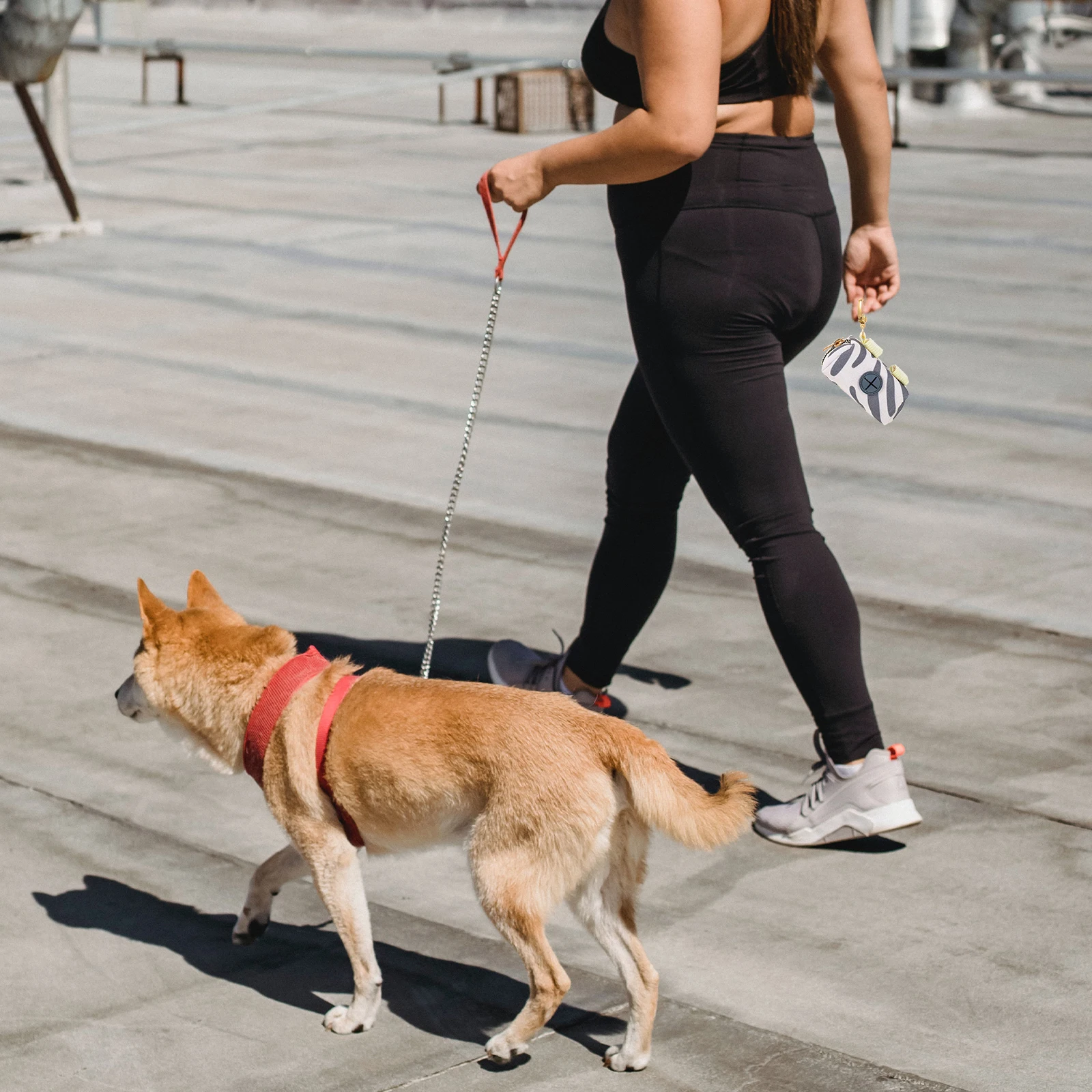 

New Grey Pet Poop Bag Holder Storage Pouch Buckle Design Attach Leash Waist Belt Portable Container for Dog Puppy Waste