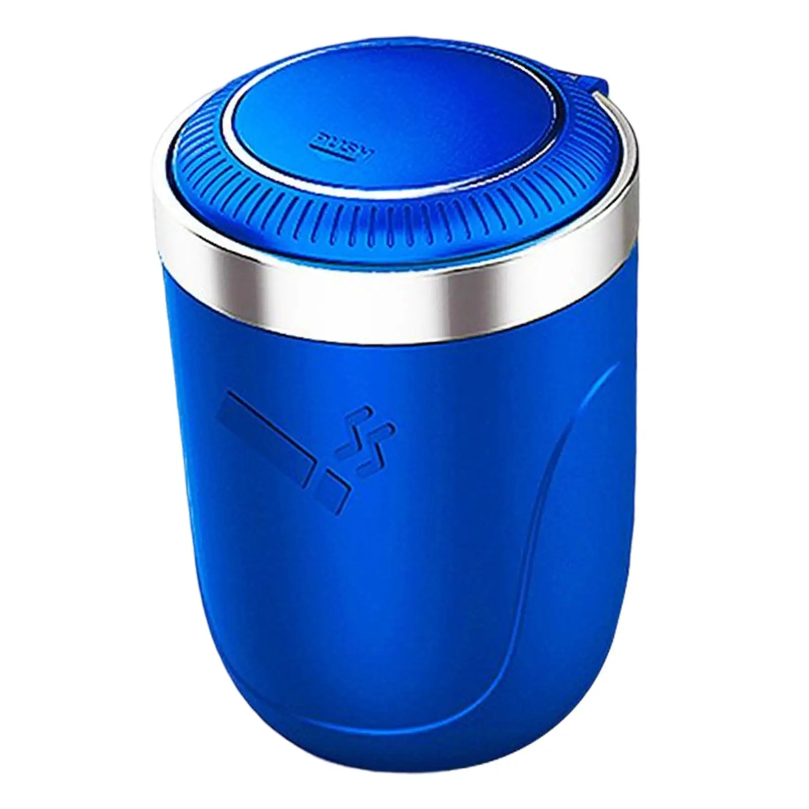 Portable Car , with Lid with LED Light Stainless Steel Container Cigar Ash Bucket for Car Cup Holder Use