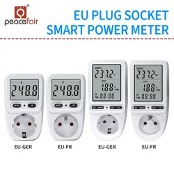 EU Plug AC Power Meters 230V Digital Voltage Wattmeter Power Consumption Watt Energy Meter Electricity Analyzer Monitor KWH