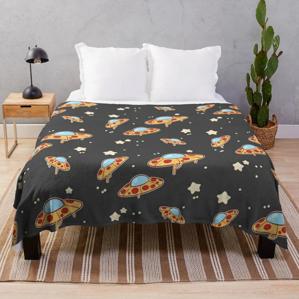 Space Pizza Throw Blanket Decorative Sofa Decoratives Blankets