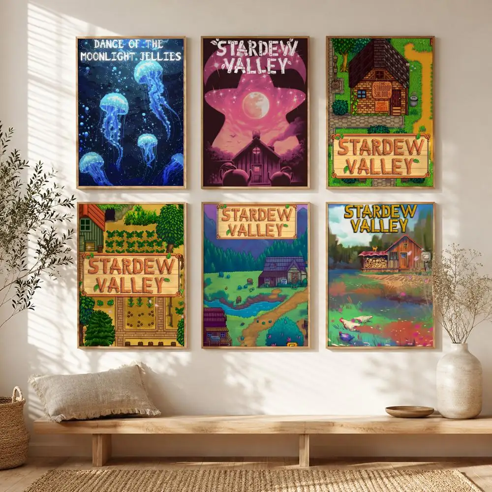 Farm Game S-stardew valley Poster All-match HD Waterproof Self-Adhesive Wall Art Sticker For Home Bedroom