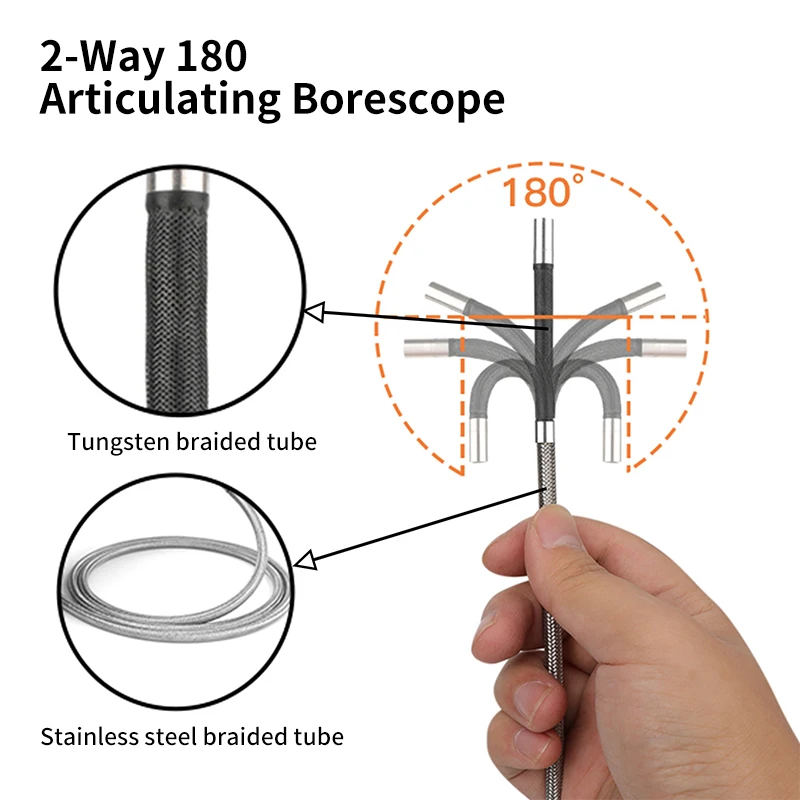 CT40 Best Selling Borescope 2.8/4/6mm Inspection Borescope Camera HD Quality Articulated Video Endoscope with Fiber Optic Lens