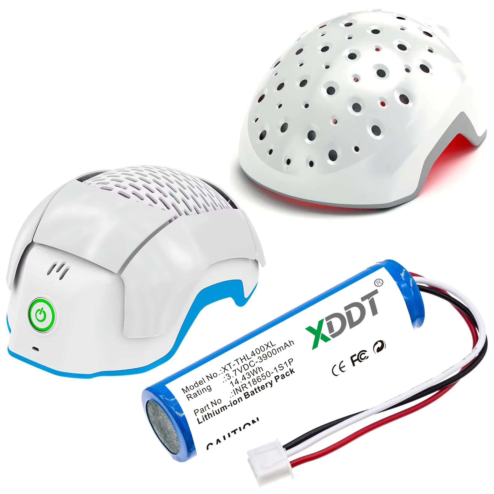 3900mAh Laser Diode Hair Therapy Helmet Battery INR18650-1S1P for Theradome LH40, LH80, LH80 Pro