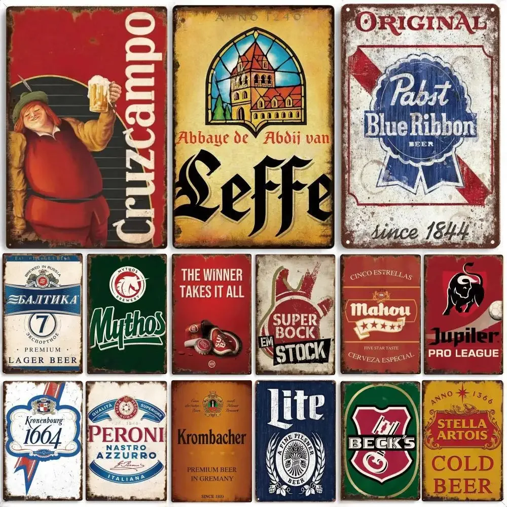 Vintage Beer Brand Metal Sign Tin Sign Decorative Plaque Home Decor For Garage Club Pub Cafe Bar Man Cave Decor Wall Decoration