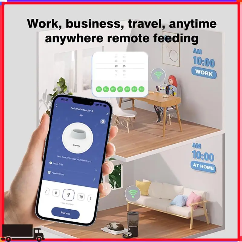 

Premium APP Control Automatic Pet Feeder,4.2L 2.4G Wifi Enabled Pet Feeder,Dual Bowl Automatic Pet Food Dispenser For Cats&Dog
