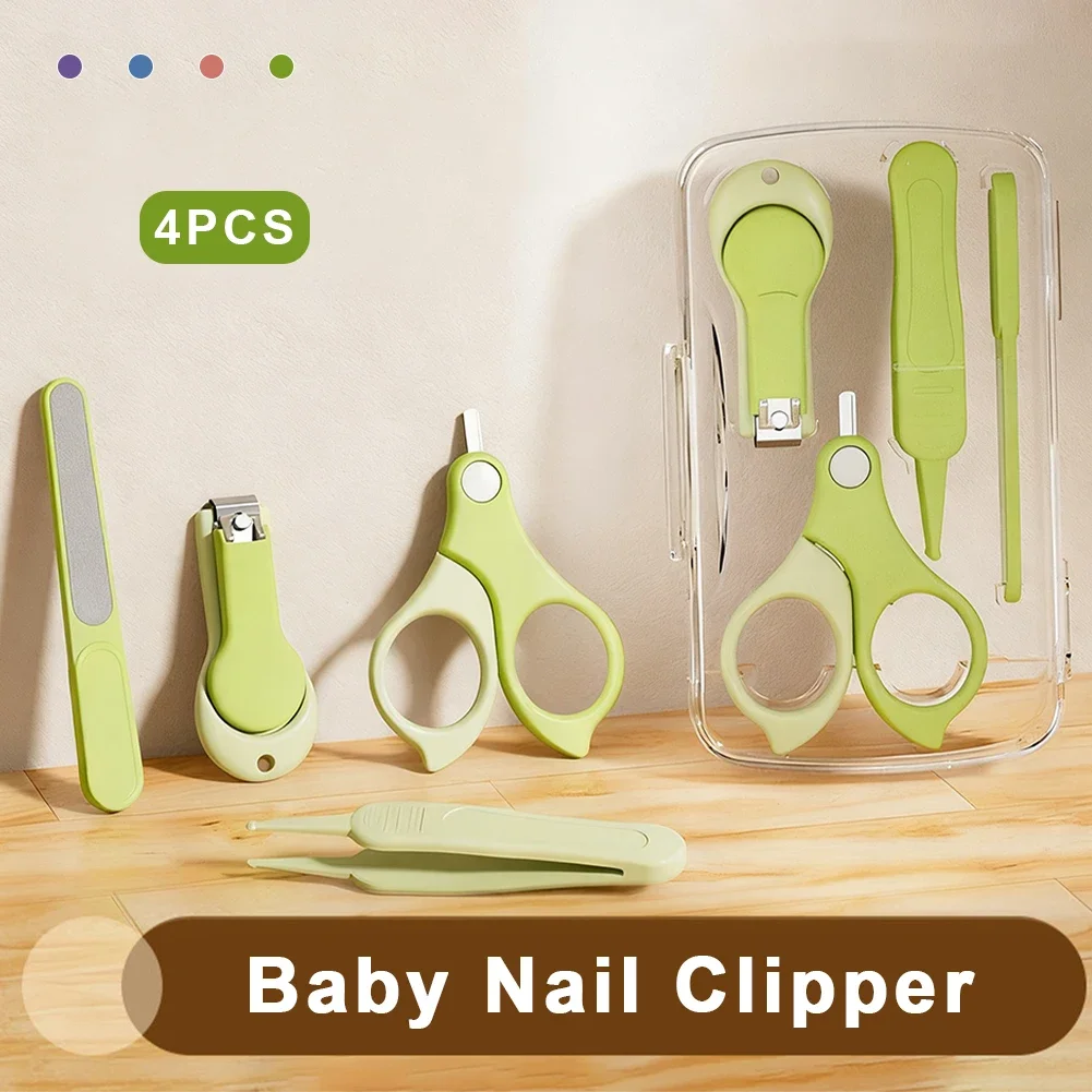 

4pcs/set Baby Nail Clipper Set Children Kids Nail Cutter Scissors Files Small Nail Trimmer Baby Nails Care Tools Baby Care Items