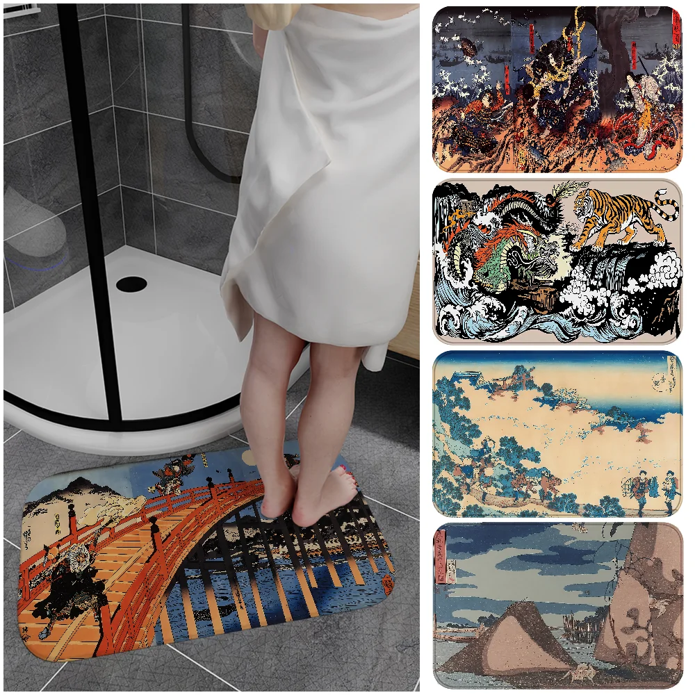 Utagawa Kuniyoshi Ukiyoe Door Mat Washable Non-Slip Living Room Sofa Chairs Area Mat Kitchen Toilet Rug