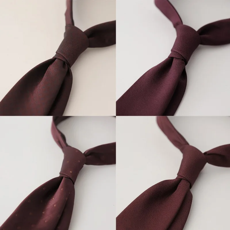 Vintage Korean Style Red Series Hand‑Tied Men Necktie Formal Suit Accessory For Wedding Banquet Groom Groomsman Party