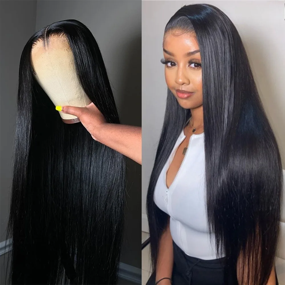 

Накладные парики 5x5 Bone Straight Lace Front, 13x6 HD прозрачные, бразильские, 30-40 дюймов, из натуральных человеческих волос, для чернокожих женщин, парики 360 Lace Frontal