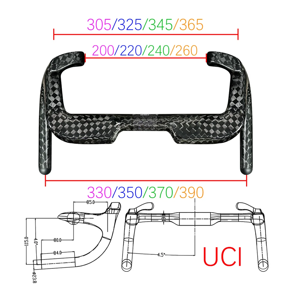 2027 UCI Neue Vorschriften BALUGOE Carbonfaser-Wettkampf-Rennradlenker TT-Lenker Hochleistungs-Fixie-Lenker