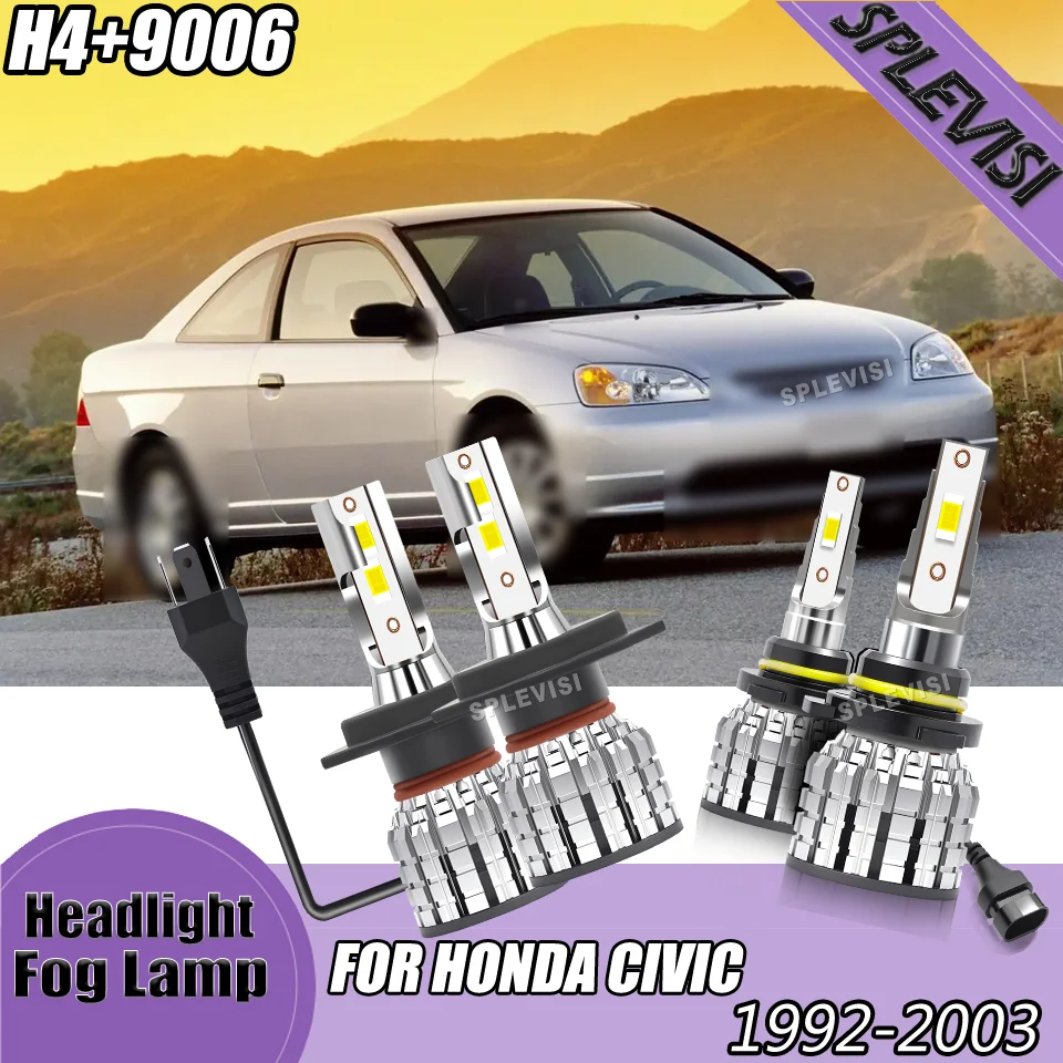 

SPLEVISI Высокояркая автомобильная светодиодная фара H4 9006 Противотуманные лампы для HONDA CIVIC 1992 1993 1994 1995 1996 1997 1998 1999 2003