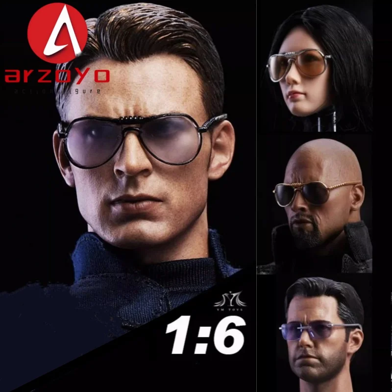 Óculos de sol da moda masculino/feminino, escala 1/6, modelo de entação de cenário, acessórios adequados para bonecos de corpo de figura de ação de 12 '' ﻿