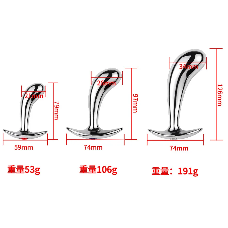 3 Size Metal Anal Plug Backyard Female Go Out Flirting Aluminum Alloy Anal Thumb Anal Plug Anal Plug Masturbation Couple Sextoys