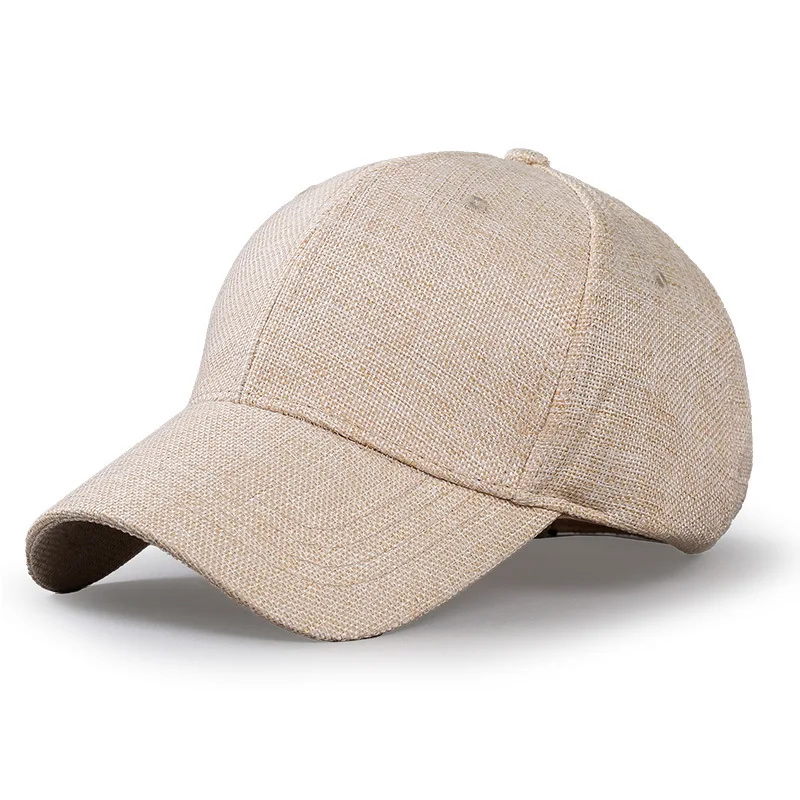 Gorra de béisbol de lino de imitación para hombre y mujer, gorro de gran tamaño XXL, tejido transpirable, gorra de papá grande, gorra deportiva para